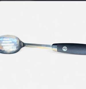 Michael Graves Design Stainless Steel Slotted Serving Spoon with Black Soft Grip
